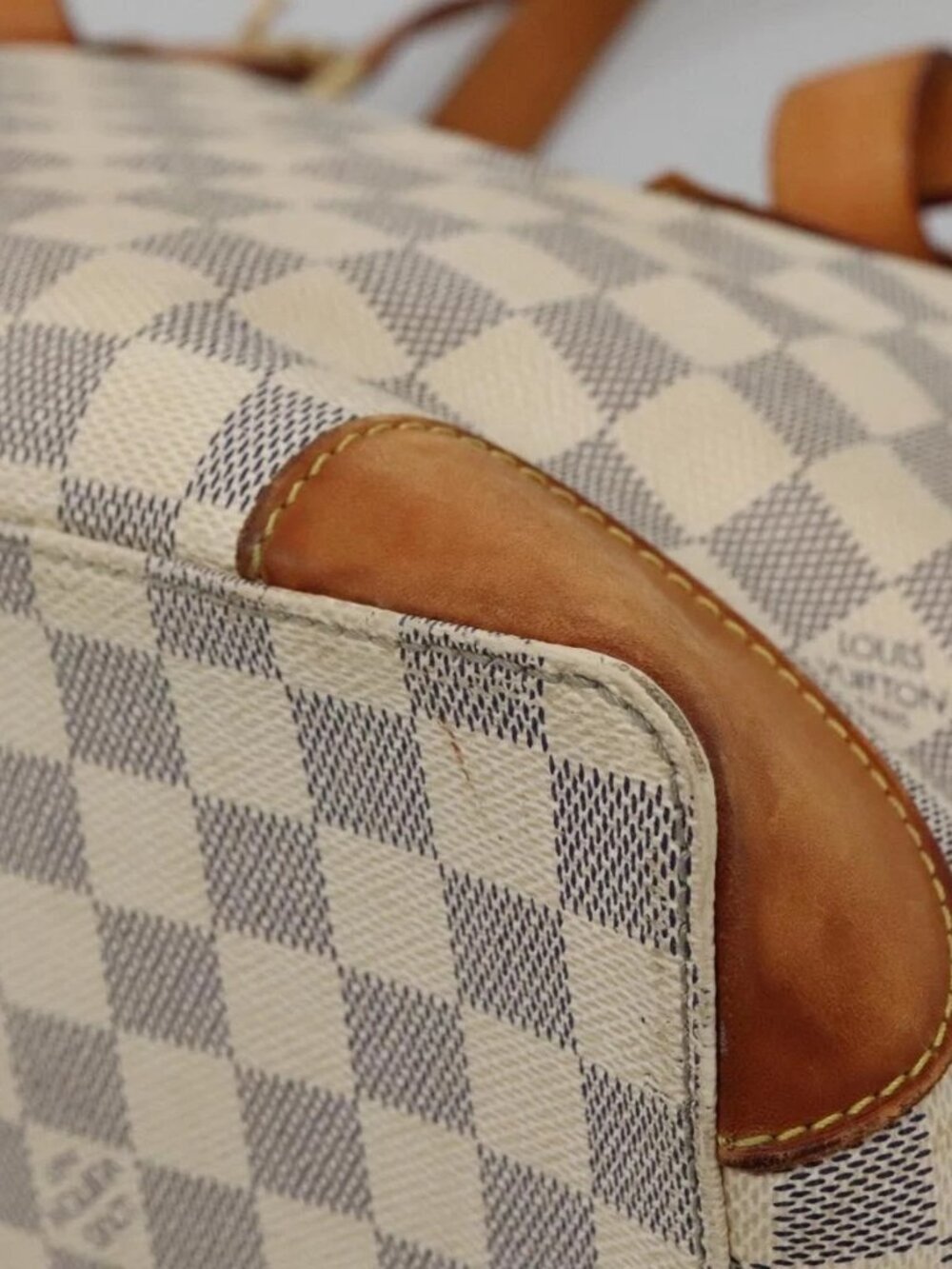 LOUIS VUITTON Damier Azur Hampstead MM Tote Bag N51206 LV Auth ep8433 - Picture 5 of 16